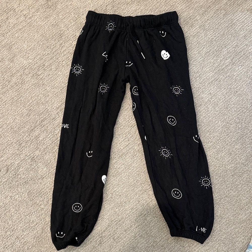 Flowers by Zoe Black Joggers with Smiley Graphics